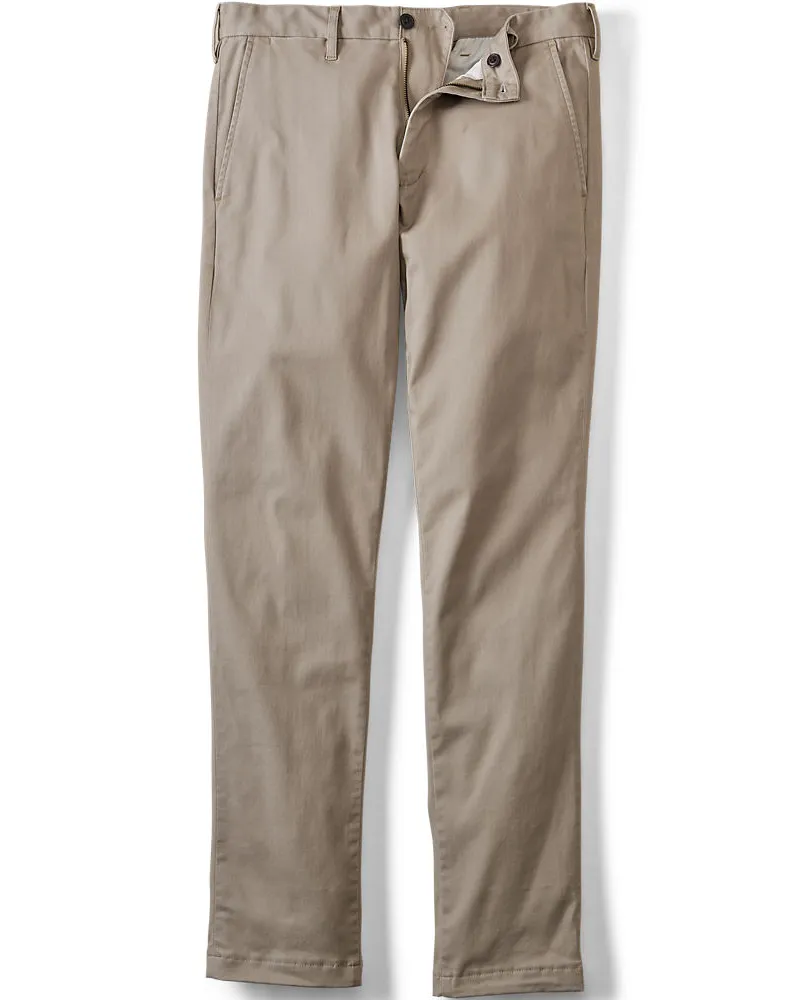 Lands' End Slim Fit Stretch-Chino, Herren, Größe regular, Beige, Baumwolle, by Beige