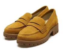 Leder-Pennyloafer mit Chunky Sohle, Damen, Größe:41H regular, Braun, Leder, by