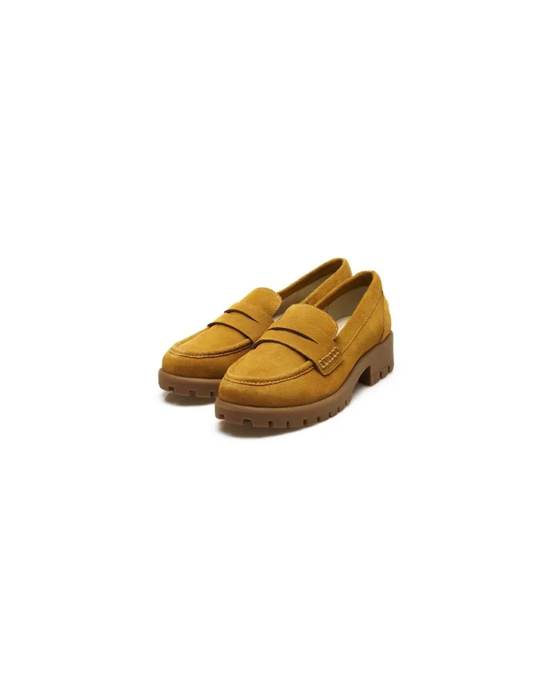 Lands' End Leder-Pennyloafer mit Chunky Sohle, Damen, Größe:41H regular, Braun, Leder, by Braun
