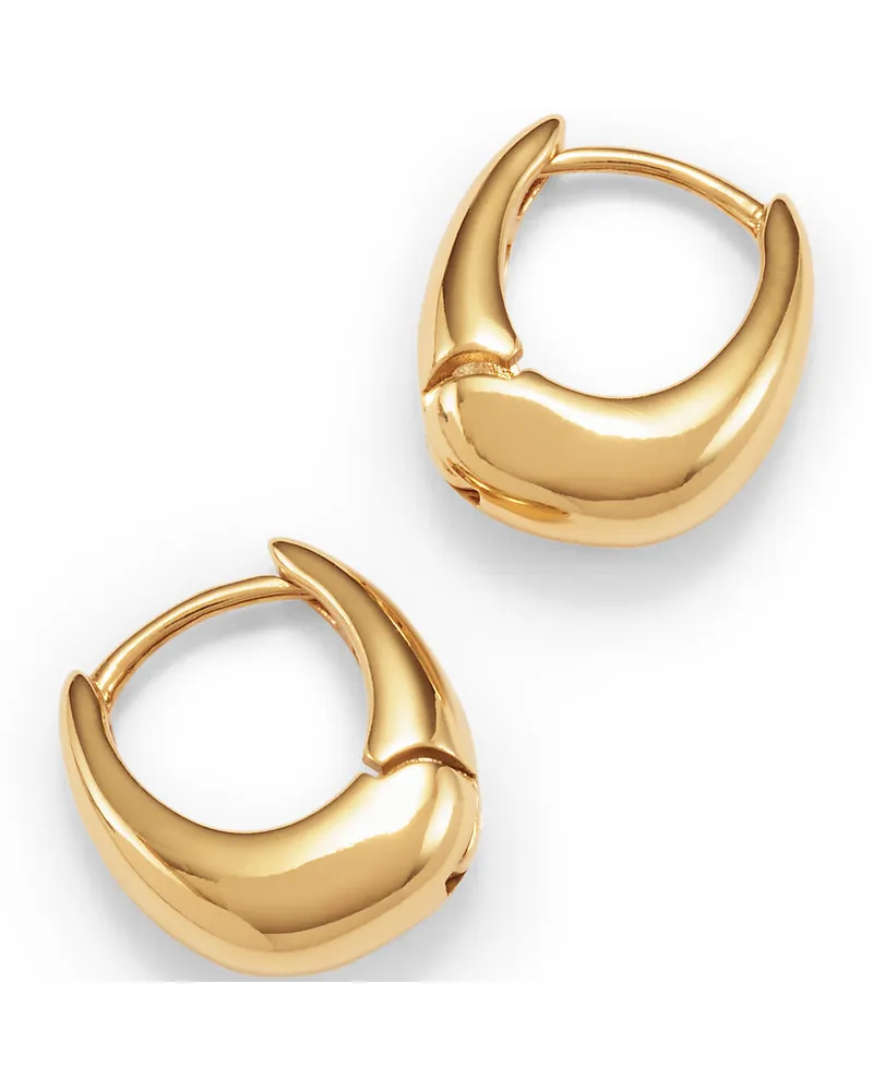 Lands' End Wasserfeste kleine Huggie-Creolen, Damen, Größe:null regular, Gelb, Messing, by Gelb