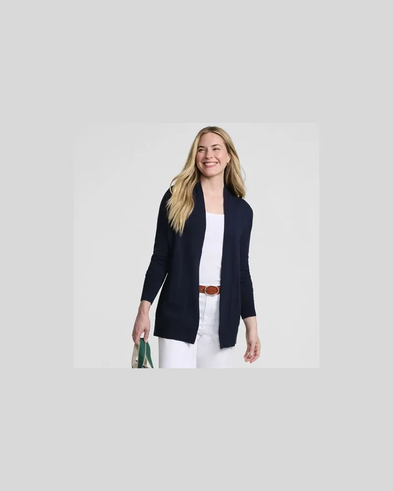 Lands' End Offener Cardigan, Damen, Größe regular, Blau, Baumwolle, by Blau