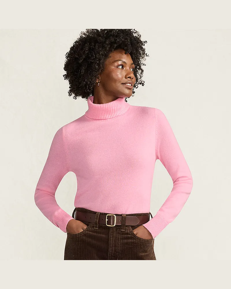 Lands' End Rollkragen-Pullover aus Kaschmir, Damen, Größe petite, Pink, Kaschmir, by Pink