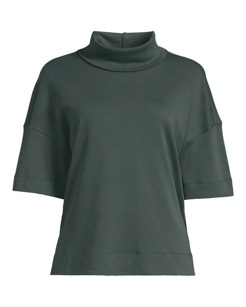 Lands' End Supima Rollkragenshirt, Damen, Größe regular, Grün, Baumwolle, by Grün