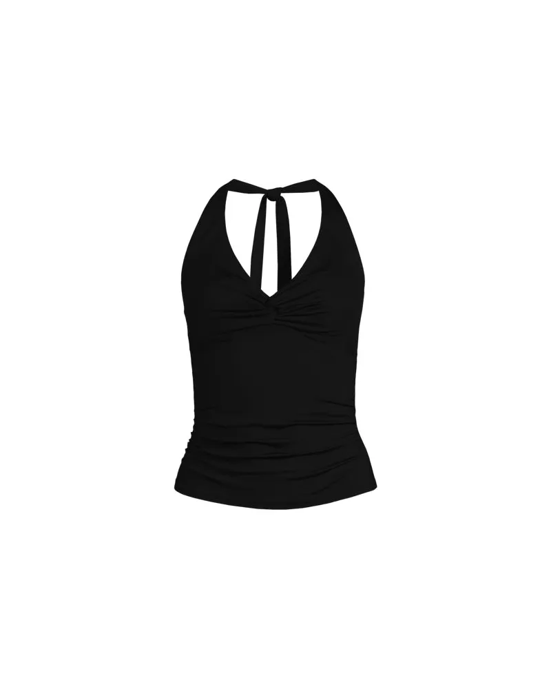 Lands' End Neckholder-Tankinitop, Damen, Größe regular, Schwarz, Nylon-Mischung, by Schwarz