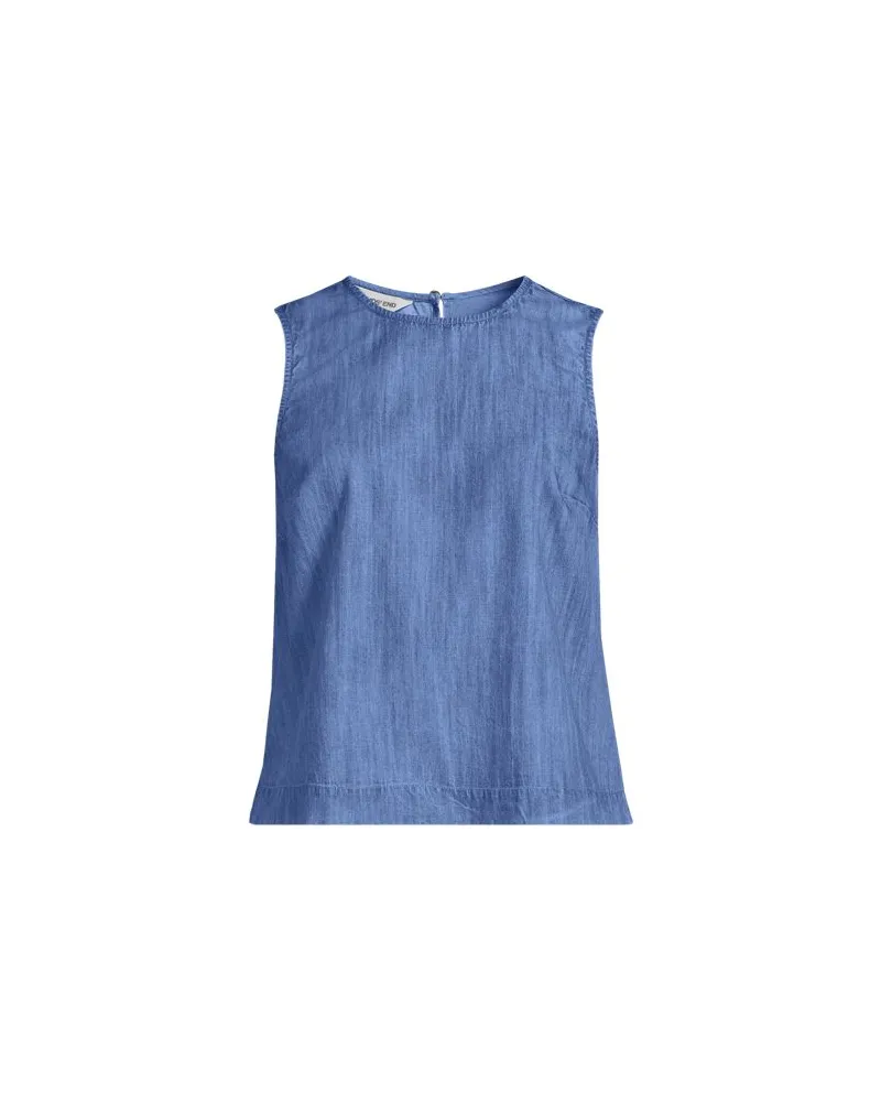 Lands' End Ärmelloses Top aus Lyocell-Mix, Damen, Größe plus, Blau, Baumwolle/Lyocell (Viskose), by Blau