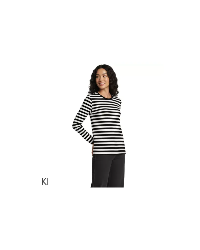 Lands' End Supima-Shirt, Langarm, Damen, Größe petite, Schwarz, Baumwolle, by Schwarz