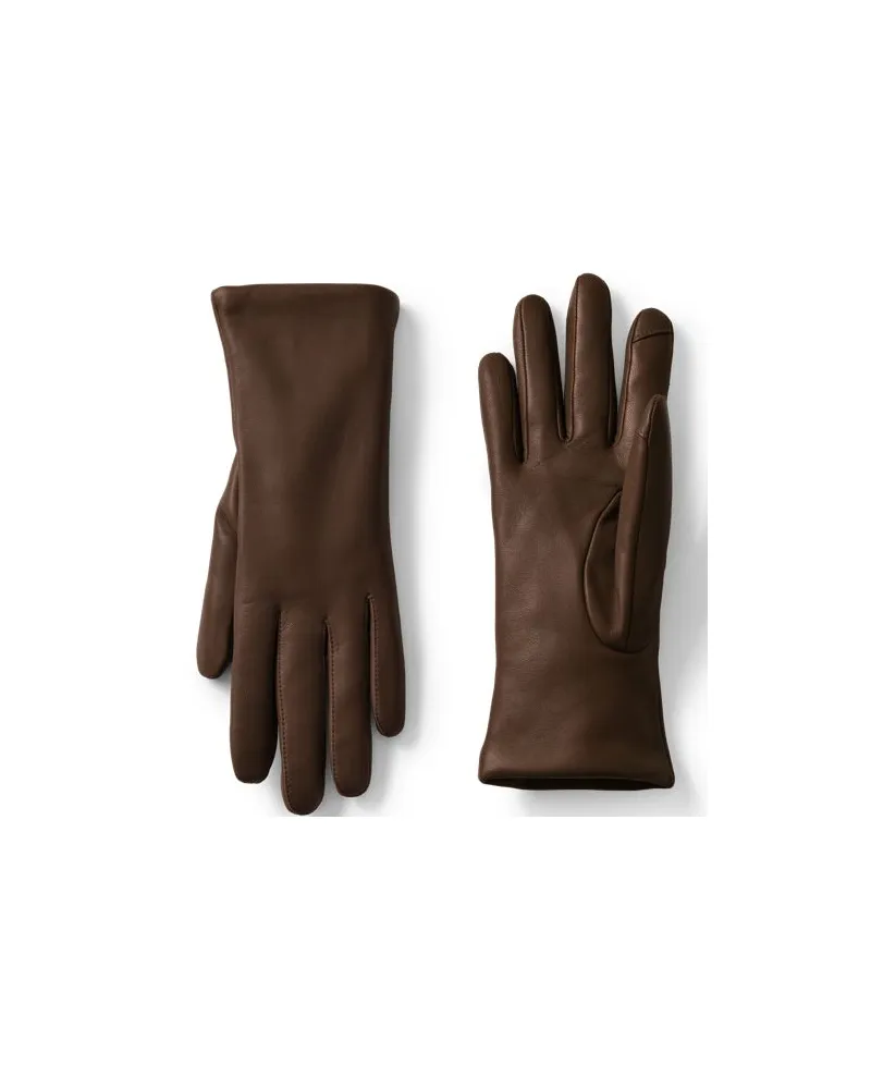 Lands' End Lederhandschuhe mit Kaschmirfutter, Damen, Größe regular, Braun, Kaschmir/Leder, by Braun