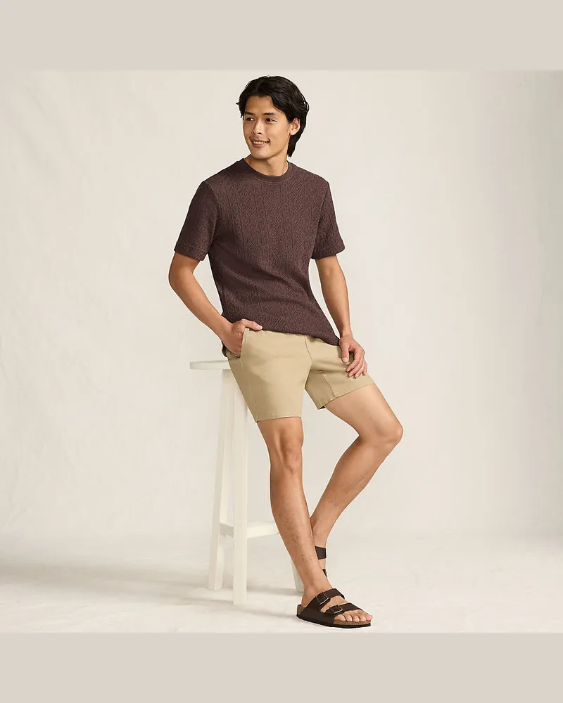 Lands' End T-Shirt aus Jersey mit Struktur, Herren, Größe regular, Rot, Baumwolle/Polyester, by Rot