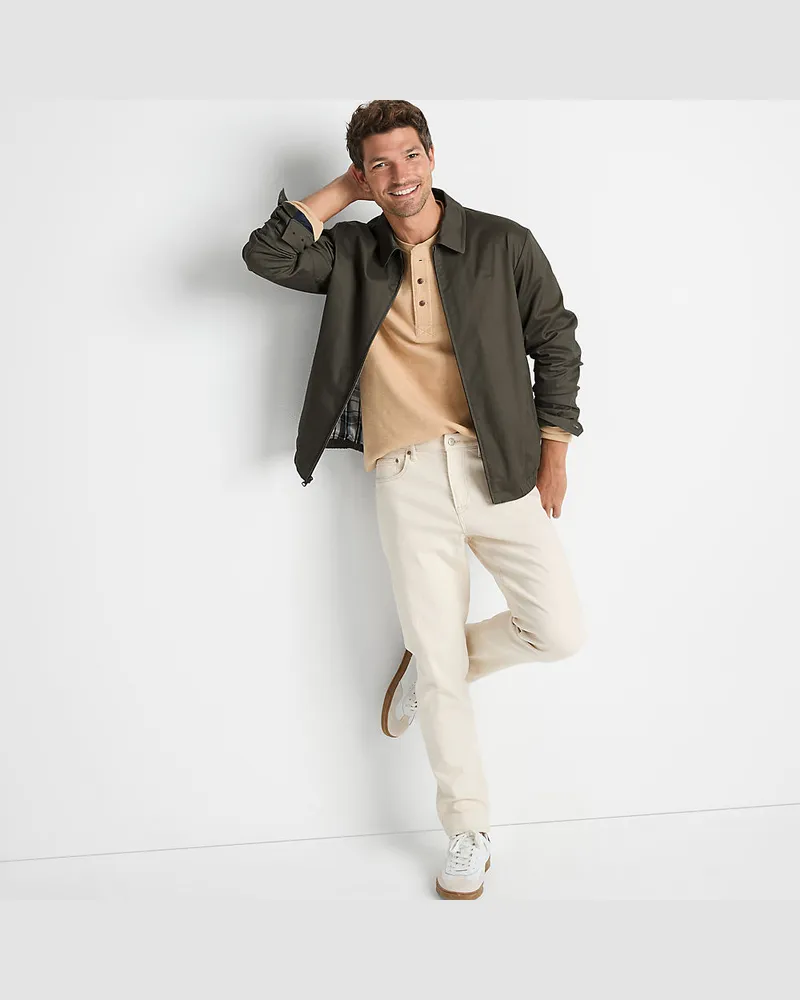 Lands' End Ultimativ-Blouson, Herren, Größe regular, Grün, Baumwoll-Mischung/Polyester-Mischung, by Grün