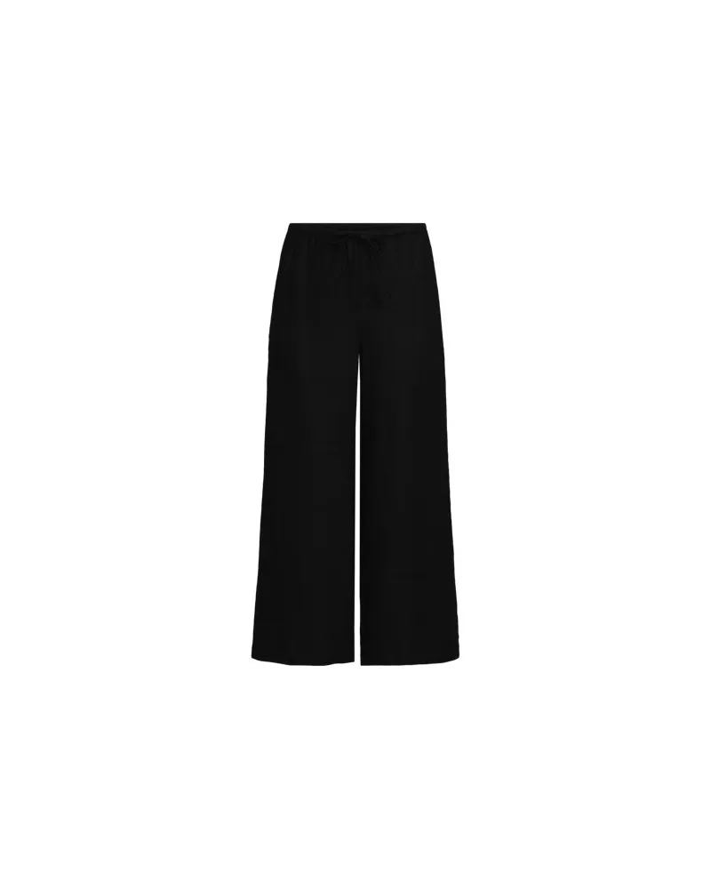 Lands' End Weite 7 Schlupfhose aus reinem Leinen, Damen, Größe petite, Schwarz, by Schwarz
