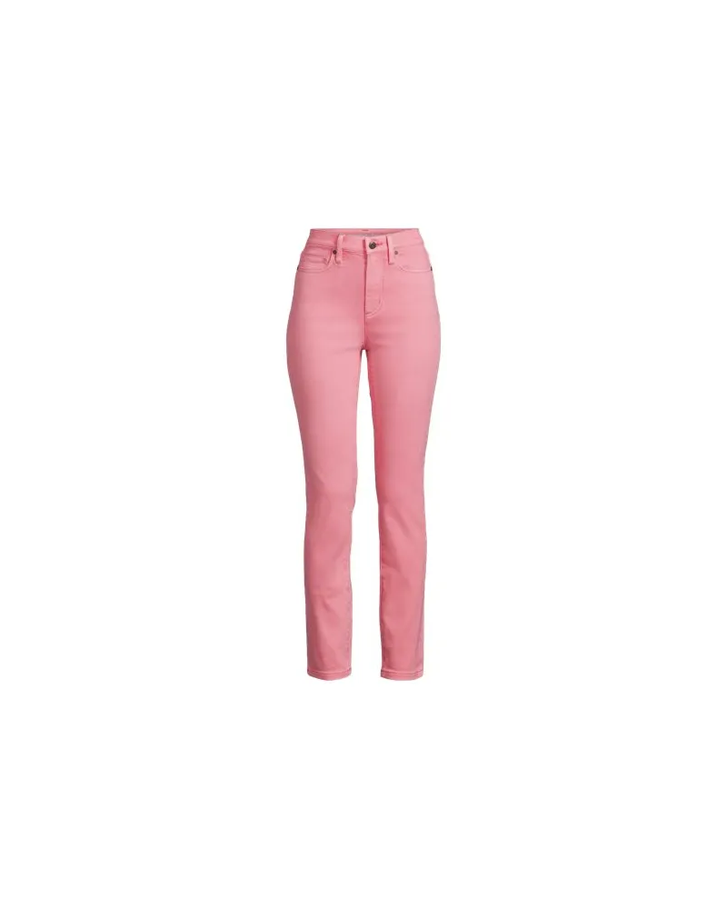Lands' End Slim Fit Öko Jeans High Waist, Damen, Größe plus, Pink, Elasthan/Baumwoll-Mischung/Polyester-Mischung, by Pink