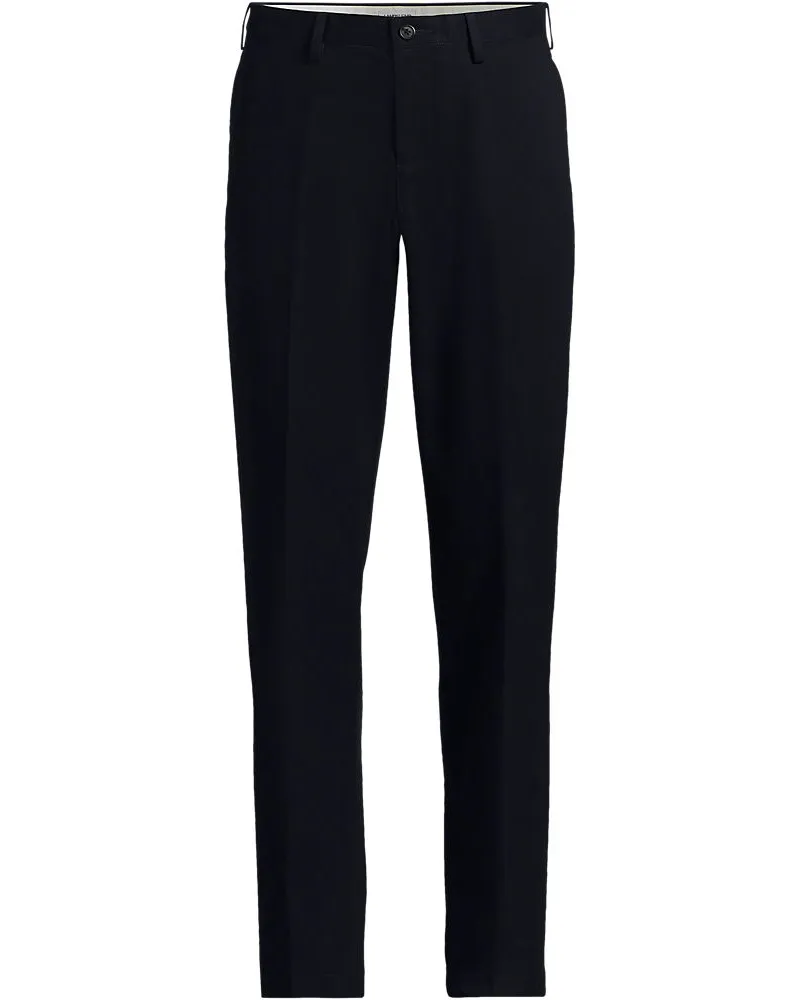 Lands' End Bügelleichte Chinohose ohne Bundfalten, Classic Fit, Herren, Größe regular, Schwarz, by Schwarz