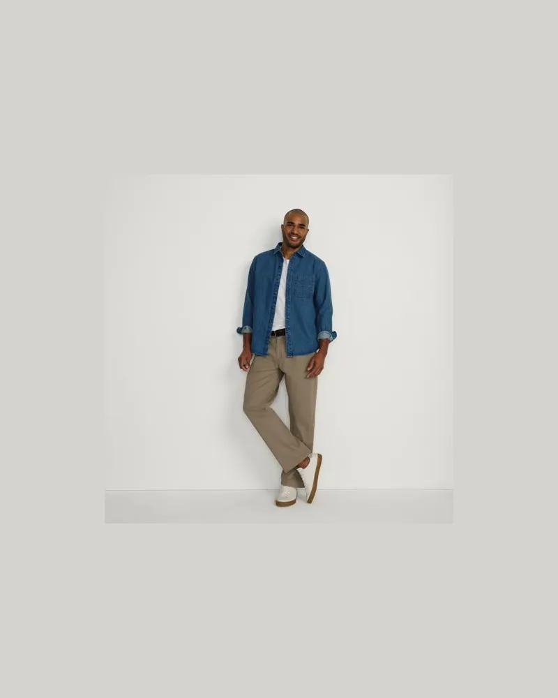 Lands' End Bundfalten-Chino, Relaxed Fit, Herren, Größe regular, Beige, Baumwolle/Elasthan, by Beige