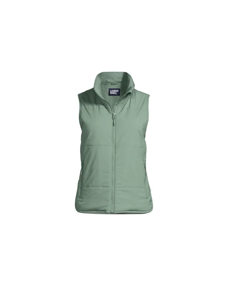 Lands' End Leichte verstaubare Steppweste, Damen, Größe plus, Grün, Nylon-Mischung, by Grün