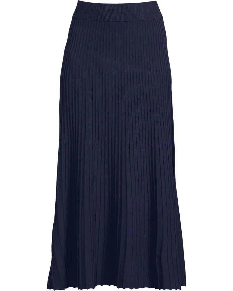 Lands' End Maxirock Silk Touch, Damen, Größe petite, Blau, by Blau