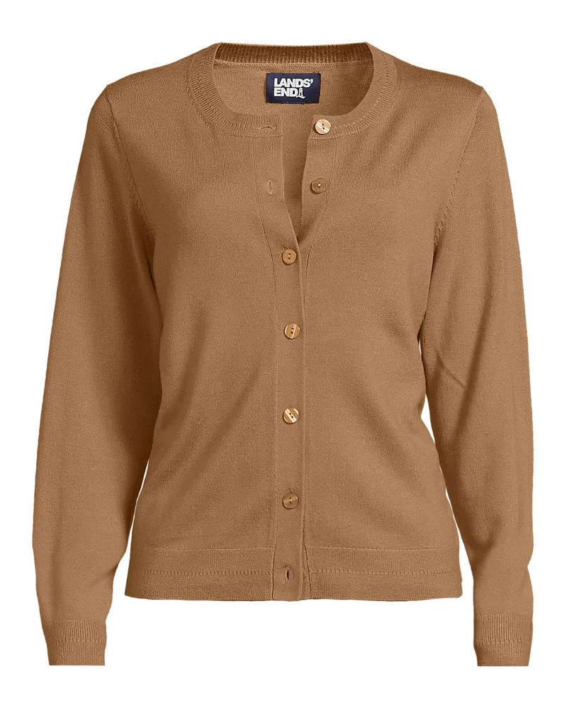 Lands' End Merino-Cardigan, Damen, Größe petite, Beige, Wolle, by Beige