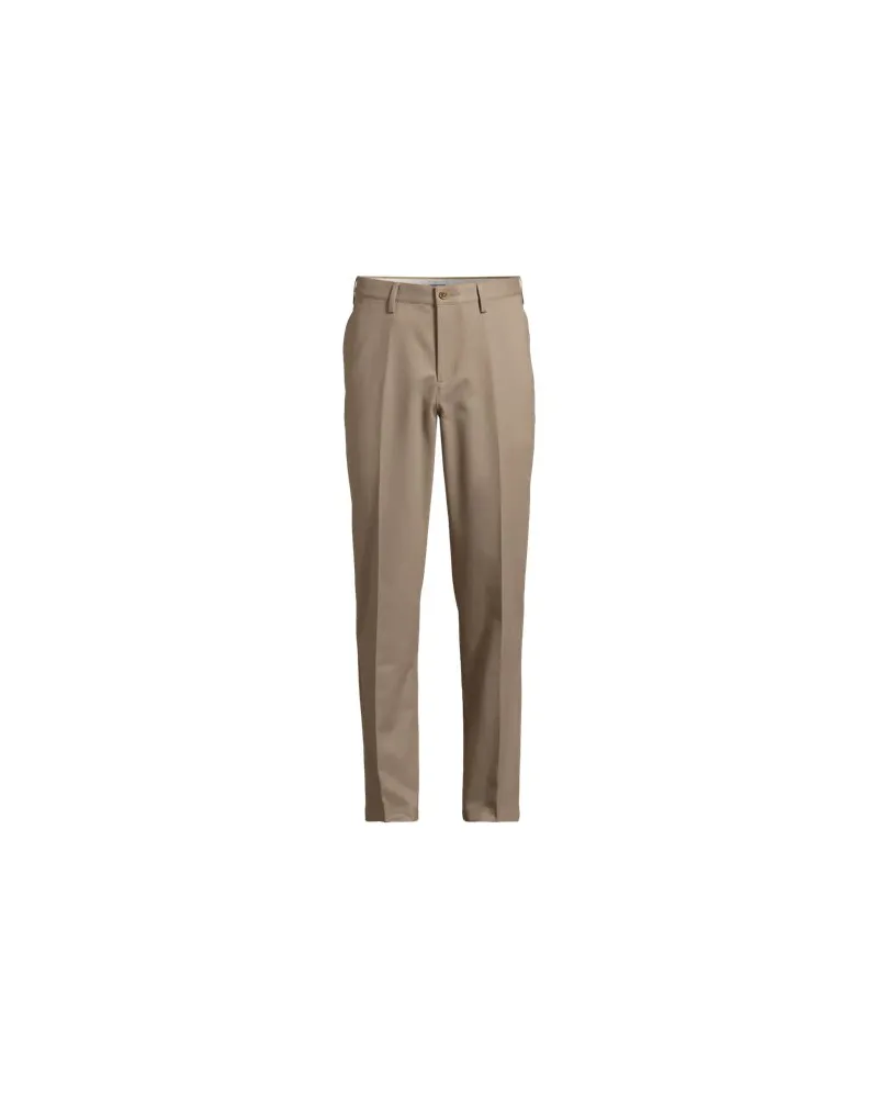 Lands' End Bügelleichte Chinohose ohne Bundfalten, Classic Fit, Herren, Größe regular, Beige, by Beige