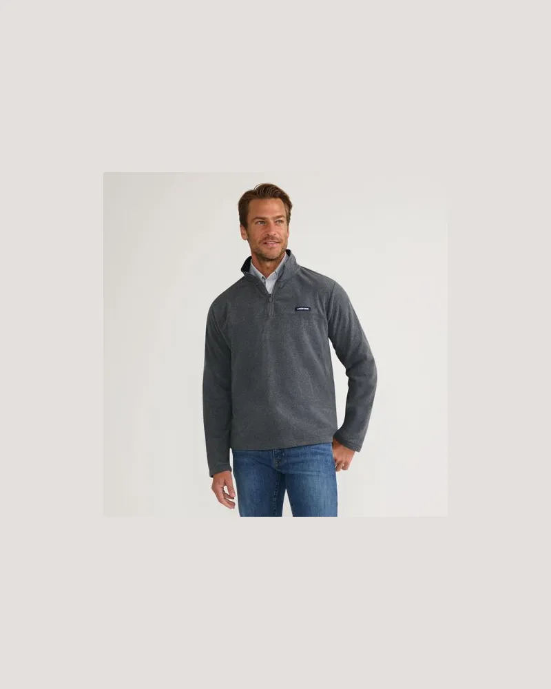Lands' End Anyweather Fleece-Pullover mit Reißverschluss, Herren, Größe:48-50 regular, Schwarz, Polyester, by Schwarz