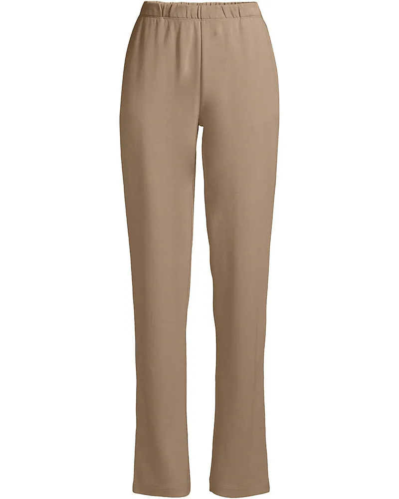 Lands' End Straight Fit Freizeithose SPORT KNIT, Damen, Größe plus, Beige, Baumwolle, by Beige