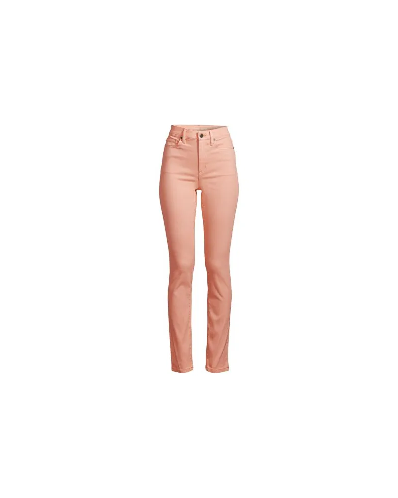 Lands' End Slim Fit Öko Jeans High Waist, Damen, Größe plus, Orange, Elasthan/Baumwoll-Mischung/Polyester-Mischung, by Orange