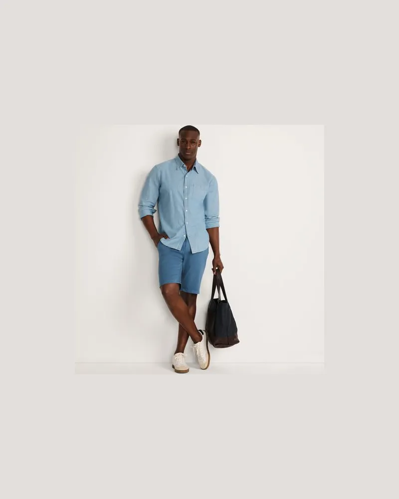 Lands' End Chino-Shorts, Slim Fit, Herren, Größe regular, Blau, Baumwoll-Mischung, by Blau