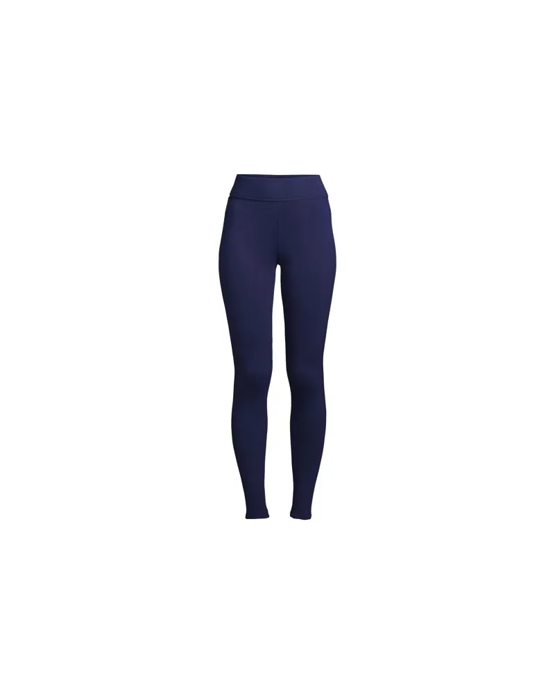 Lands' End Leggings mit Plüschfutter und Tasche SERIOUS SWEATS, Damen, Größe plus, Blau, Baumwoll-Mischung/Polyester-Mischung, by Blau