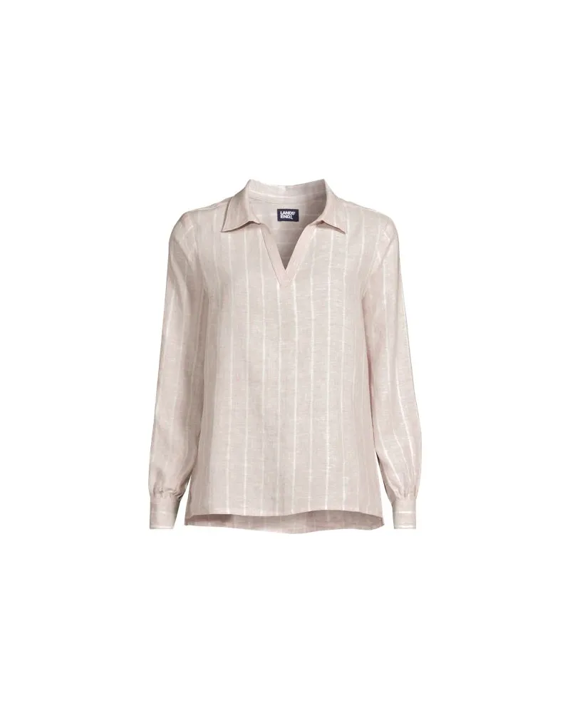 Lands' End Leinen-Schlupfbluse, Damen, Größe:44-46 regular, Weiß, by Weiß