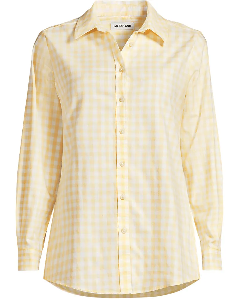 Lands' End Lange leichte Flanellbluse, Damen, Größe plus, Gelb, by Gelb