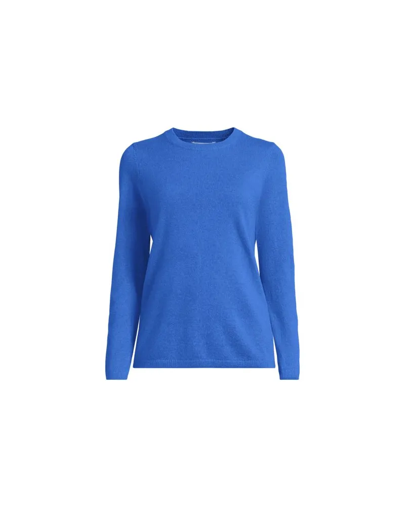 Lands' End Kaschmir-Pullover mit rundem Ausschnitt, Damen, Größe plus, Blau, Kaschmir, by Blau