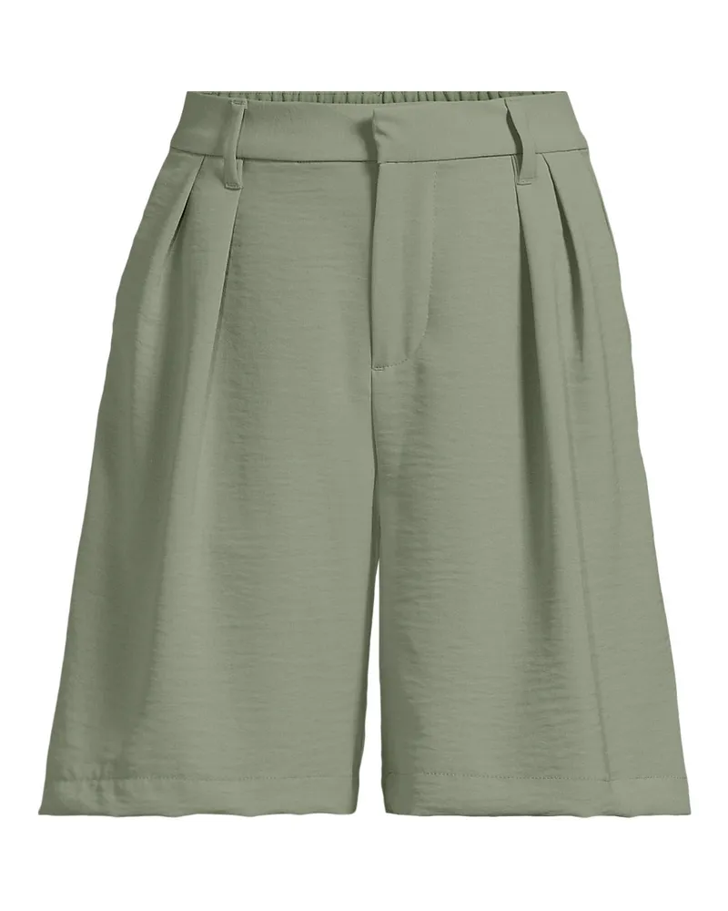 Lands' End Creaseless Shorts 20 cm, Damen, Größe regular, Grün, Polyester, by Grün