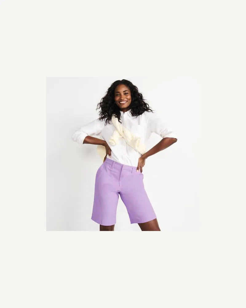 Lands' End Chino-Bermudas, Damen, Größe regular, Lila, Elasthan/Baumwoll-Mischung, by Lila