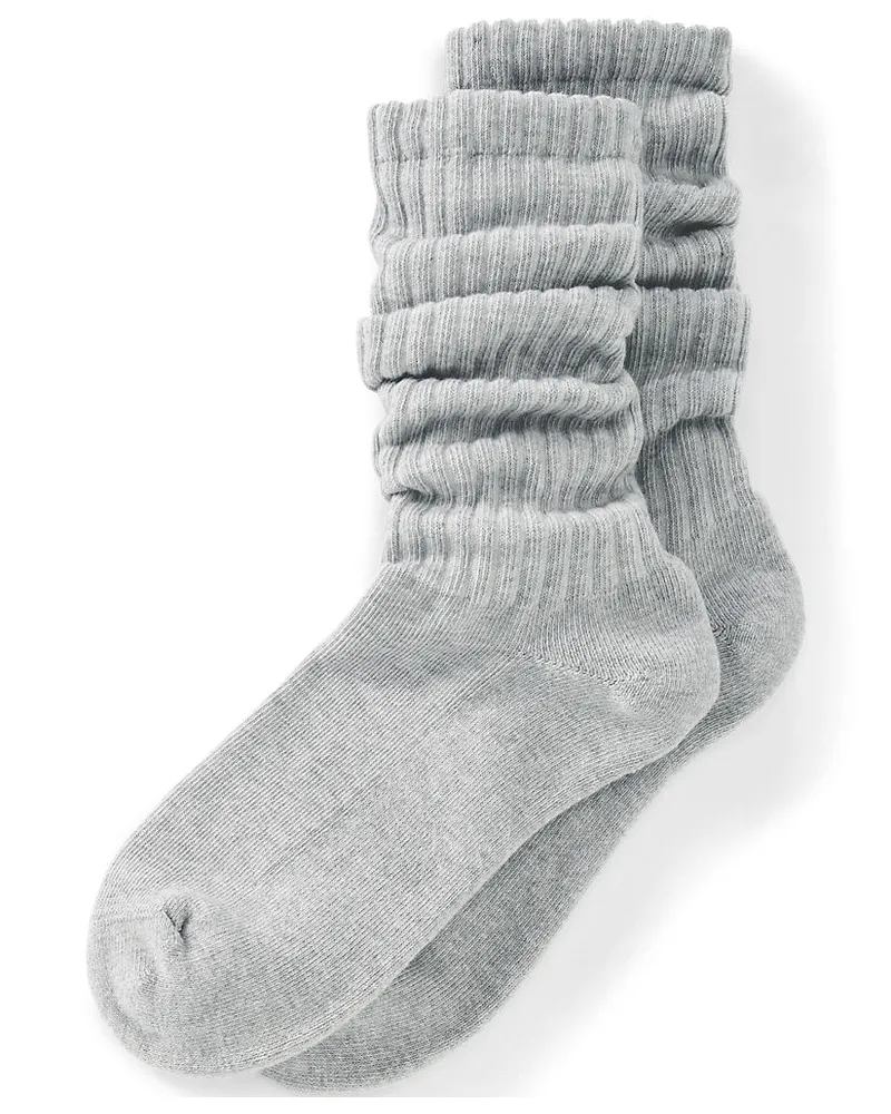 Lands' End Stulpensocken, Damen, Größe:null regular, Grau, Baumwoll-Mischung/Polyester-Mischung, by Grau