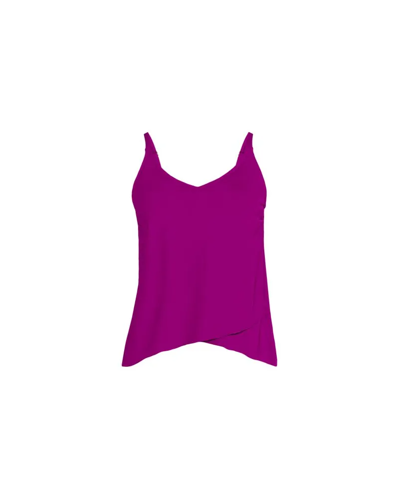 Lands' End Tankinitop mit Tulpensaum chlorresistent, Damen, Größe plus, Lila, Nylon-Mischung, by Lila