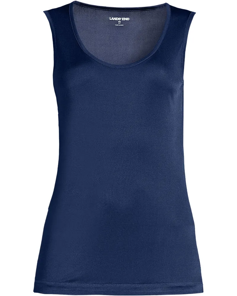 Lands' End Seidentop, Damen, Größe plus, Blau, Seide, by Blau