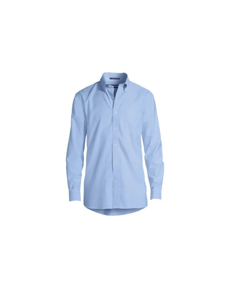 Lands' End CLASSIC FIT. Buttondown-Kragen. Oxfordhemd, Herren, Größe regular, Blau, Baumwolle, by Blau