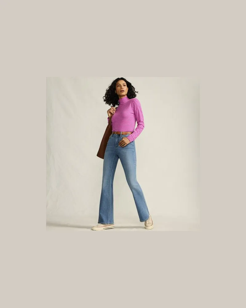 Lands' End Baumwoll-Stehkragenshirt, Damen, Größe:32-34 regular, Pink, Baumwolle, by Pink