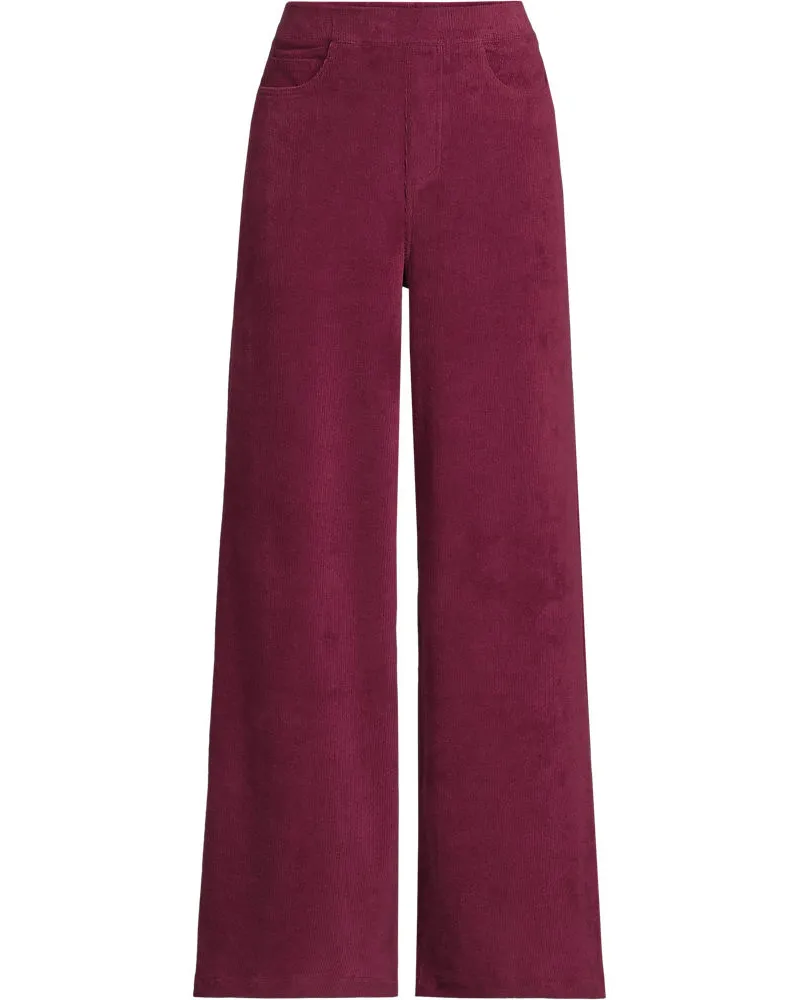 Lands' End Stretchcord-Hose SPORT KNIT mit weitem Bein, Damen, Größe regular, Rot, Baumwoll-Mischung/Polyester-Mischung, by Rot