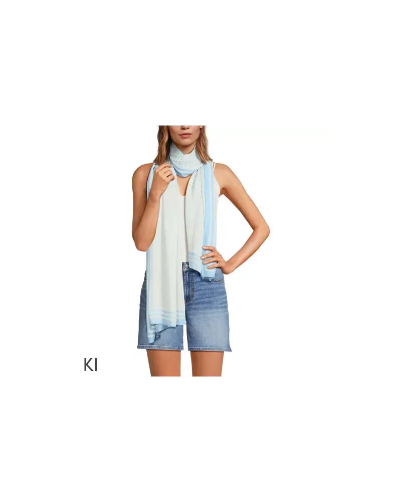 Lands' End Fließender Schal, Damen, Größe:null regular, Blau, Viskose, by Blau