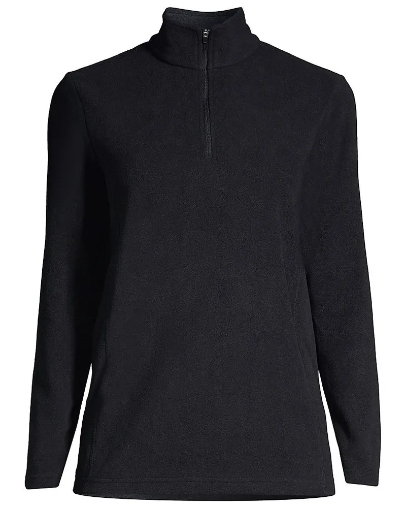 Lands' End Anyweather Fleece-Pullover mit Reißverschluss, Damen, Größe plus, Schwarz, Polyester, by Schwarz