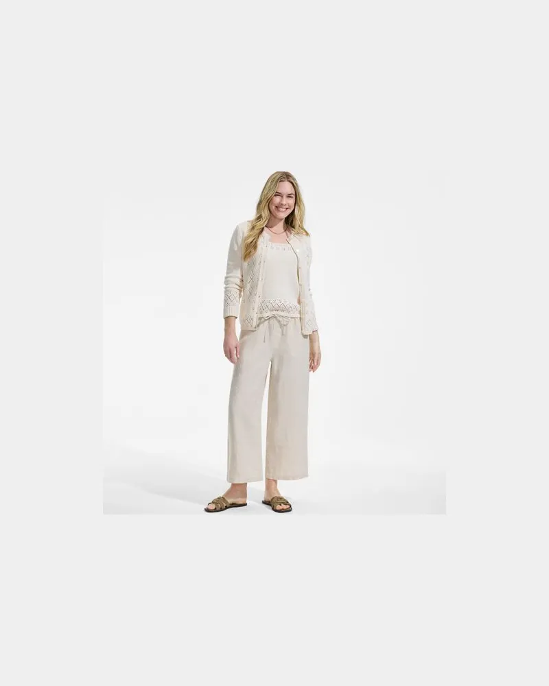 Lands' End Weite 7 Schlupfhose aus reinem Leinen, Damen, Größe petite, Beige, by Beige