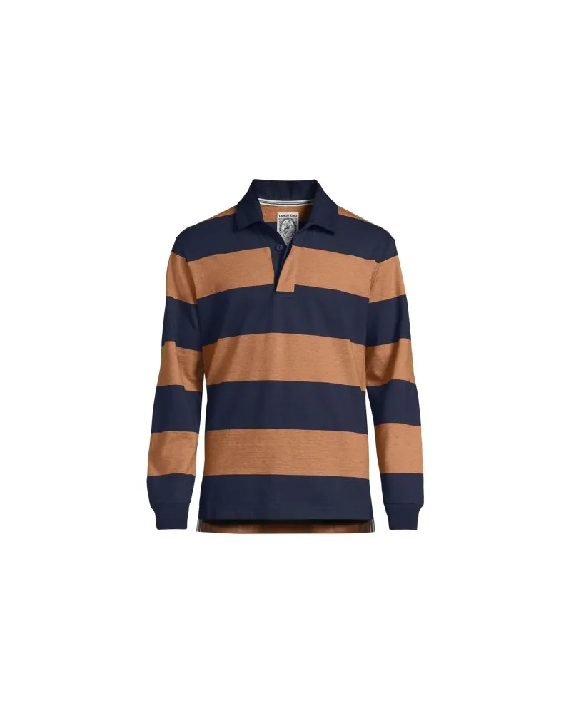 Lands' End Rugbyshirt, Classic Fit, Herren, Größe:44-46 regular, Blau, Baumwolle, by Blau