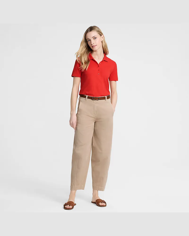 Lands' End Barrel-Chinos High Waist aus Lyocell-Mix, Damen, Größe:34 regular, Braun, Baumwolle/Baumwoll-Mischung, by Braun