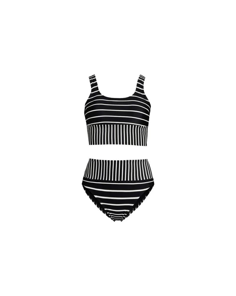 Lands' End Midkini-Set, Damen, Größe plus, Schwarz, Elasthan/Metall/Nylon-Mischung, by Schwarz
