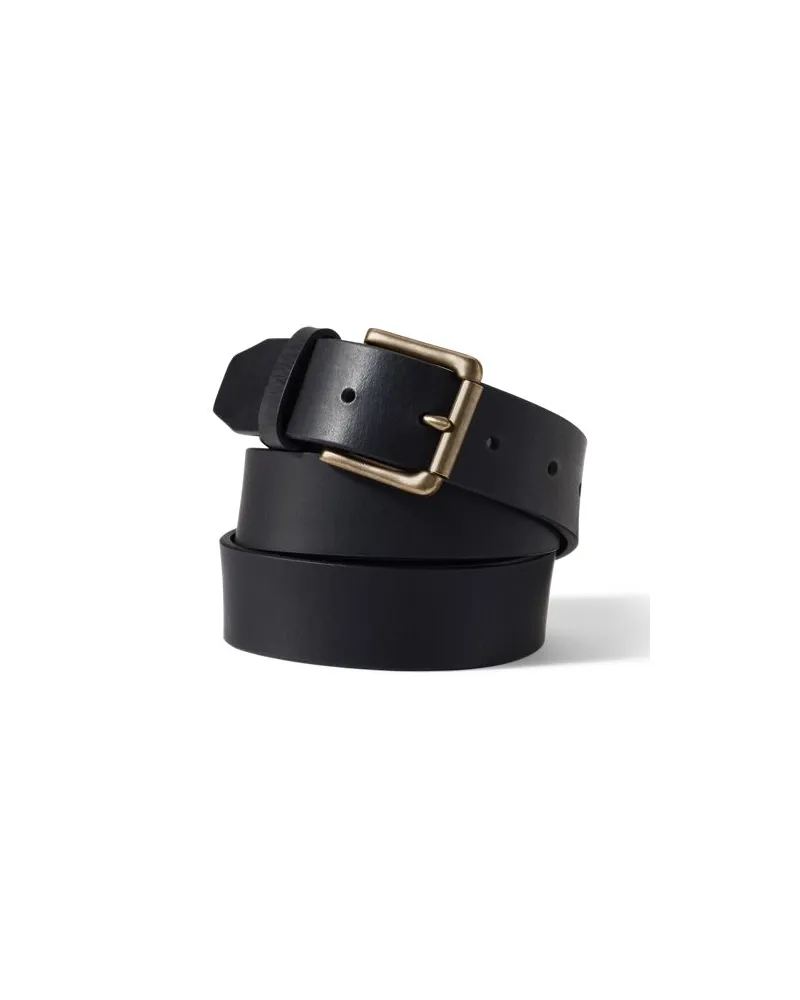 Lands' End Ledergürtel im Vintage-Stil, Herren, Größe regular, Schwarz, Leder, by Schwarz