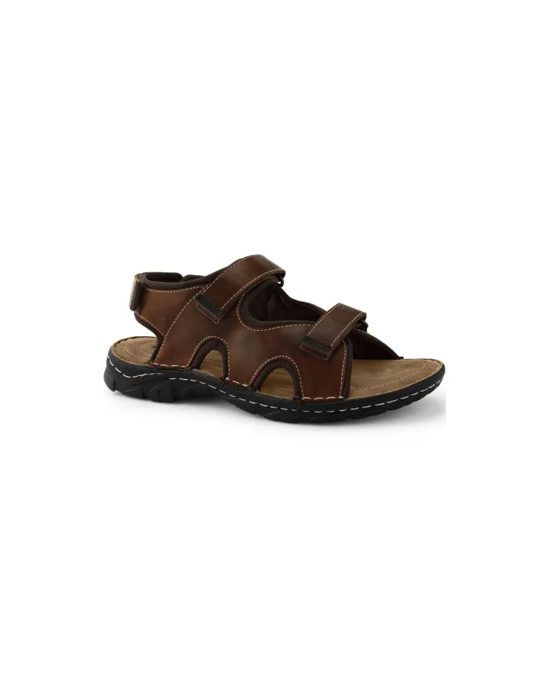 Lands' End Trekking-Sandalen, Herren, Größe regular, Beige, Leder, by Beige