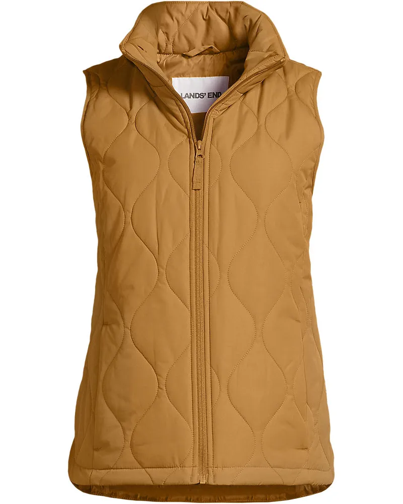 Lands' End Isolierte Steppweste FeatherFree, Damen, Größe petite, Beige, Polyester, by Beige