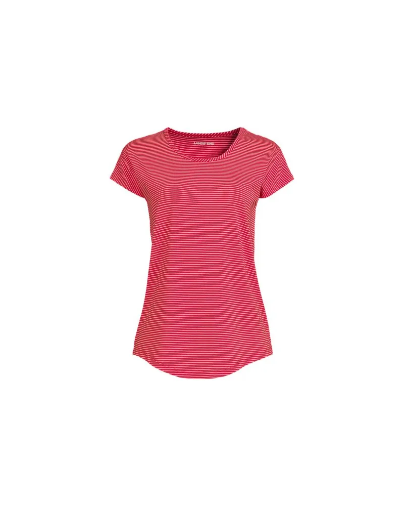 Lands' End Shirt aus Baumwolle/Modal-Mix mit Ballett-Ausschnitt, Damen, Größe:32-34 regular, Rot, Baumwolle Modal, by Rot