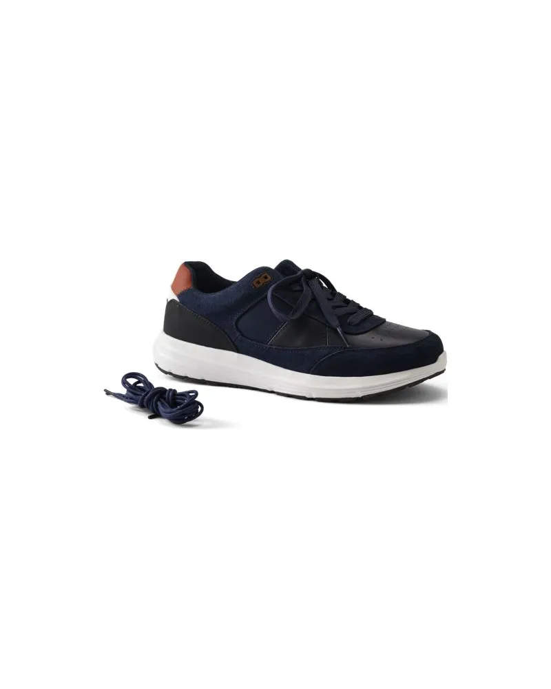 Lands' End Veloursleder/Leder-Sneaker, Herren, Größe regular, Blau, by Blau