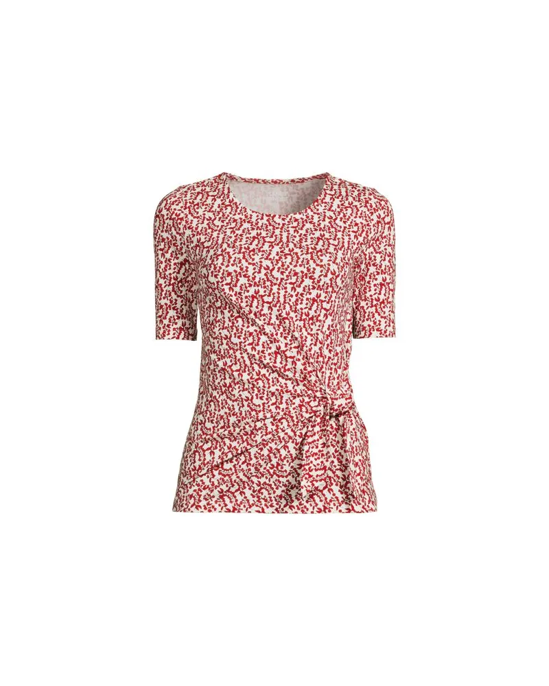 Lands' End Baumwolle/Modal-Shirt mit Bindeschleife, Damen, Größe regular, Orange, Baumwolle Modal, by Orange