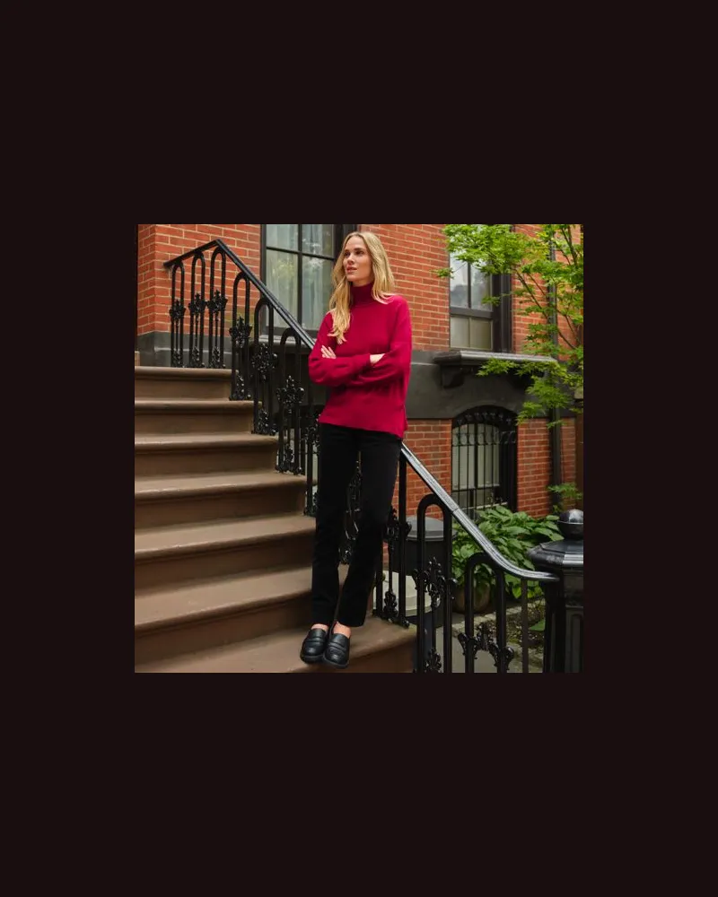 Lands' End Straight Fit Cordhose Mid Waist, Damen, Größe regular, Schwarz, Baumwoll-Mischung, by Schwarz